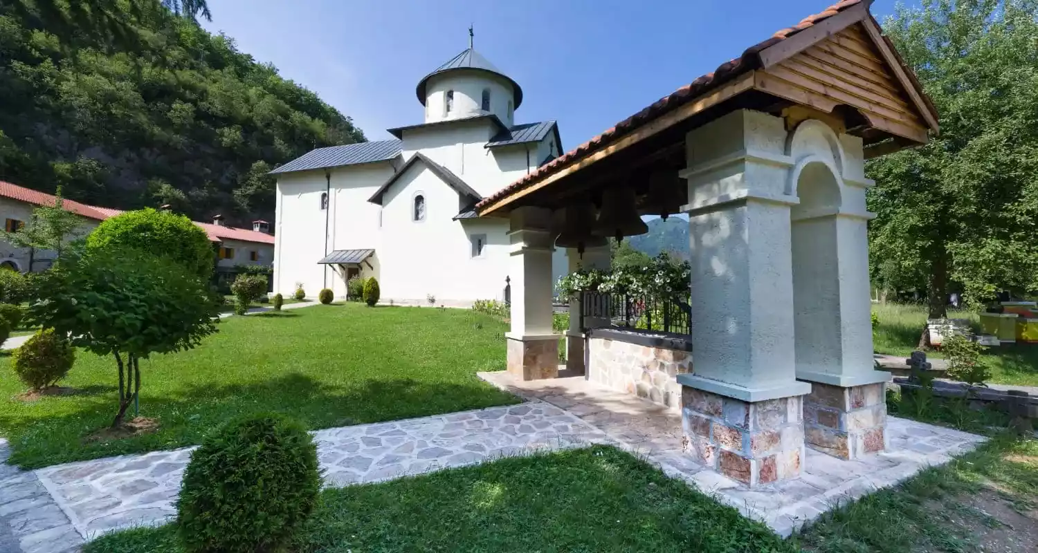 Morača Monastery courtyard and its Church of the Assumption